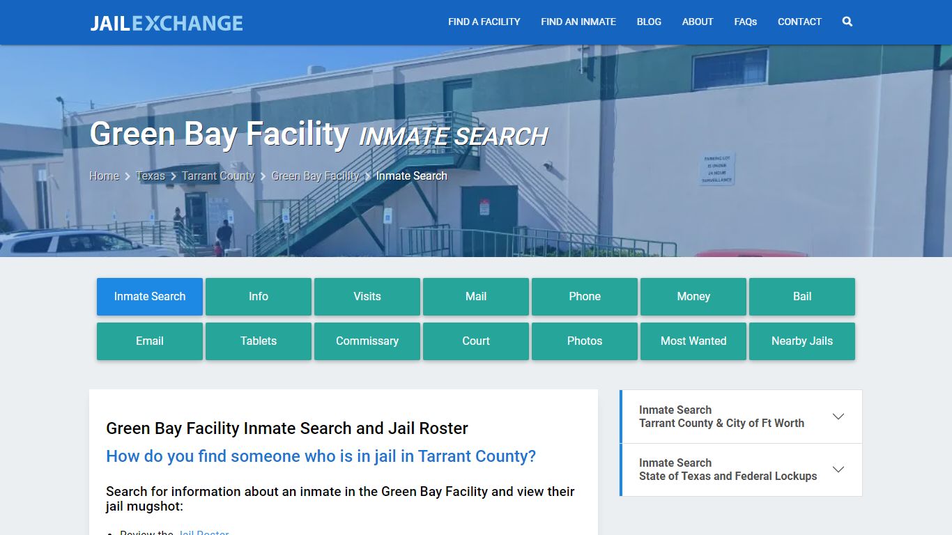 Inmate Search: Roster & Mugshots - Green Bay Facility, TX - Jail Exchange